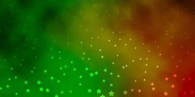 Dark Green, Yellow vector layout with bright stars. Colorful illustration in abstract style with gradient stars. Pattern for new year ad, booklets.