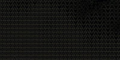 Dark Green, Yellow vector backdrop with lines, triangles. Triangles on abstract background with colorful gradient. Pattern for commercials.