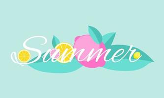 Abstract Summer  Lemon Background Vector Illustration