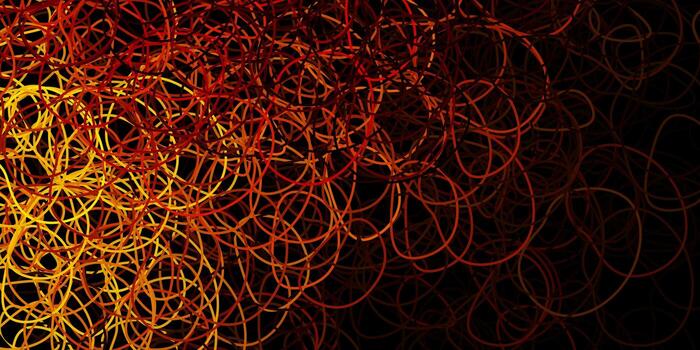 Dark yellow vector background with random forms.