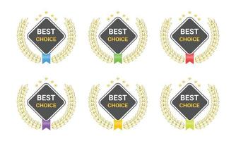 Best choice badge logo with modern icon vector