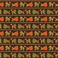 retro snails with mushrooms butterflies and daisy flowers seamless stripe pattern vector