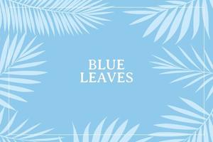 Monochrome blue leaves background in paper style Vector