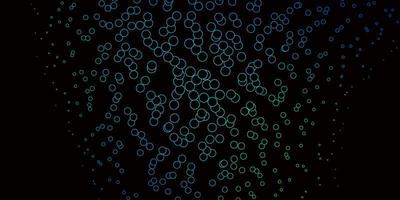 Dark Blue, Green vector layout with circle shapes. Glitter abstract illustration with colorful drops. New template for a brand book.