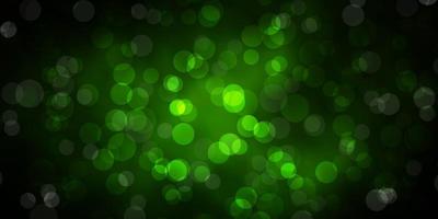 Dark Green vector pattern with circles. Modern abstract illustration with colorful circle shapes. New template for your brand book.