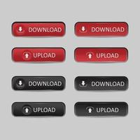 Button set Download and upload vector