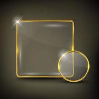 Button square web glossy  Gold