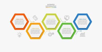 Business data visualization timeline infographic icons designed for abstract background template vector