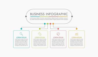 Iconos infográficos de la línea de tiempo de visualización de datos comerciales diseñados para la plantilla de fondo abstracto vector