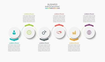 Business data visualization timeline infographic icons designed for abstract background template vector