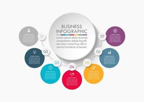 Business circle timeline infographic icons designed for abstract background template vector