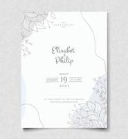 Elegant hand drawing wedding invitation card vector