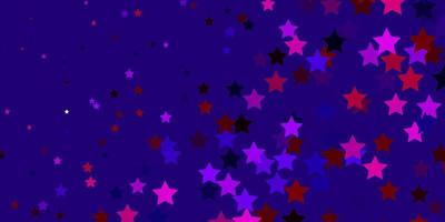 Dark Blue, Red vector background with colorful stars. Colorful illustration in abstract style with gradient stars. Theme for cell phones.