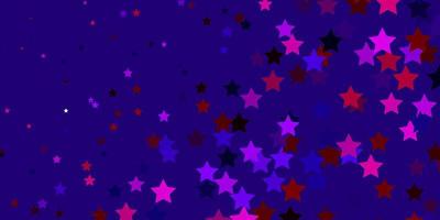 Dark Blue, Red vector background with colorful stars. Colorful illustration in abstract style with gradient stars. Theme for cell phones.