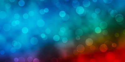 Light Blue, Red vector background with circles. Colorful illustration with gradient dots in nature style. Pattern for websites, landing pages.