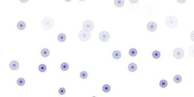 Light purple vector doodle texture with flowers.