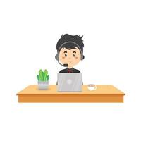 Customer Service On the Desk vector