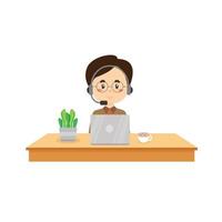 Customer Service On the Desk vector