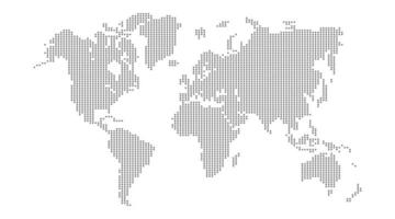 Dotted world map mosaic texture vector
