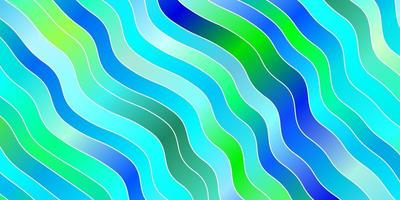 Light Blue, Green vector background with lines. Colorful abstract illustration with gradient curves. Design for your business promotion.