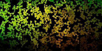 Dark green, yellow vector backdrop with chaotic shapes.