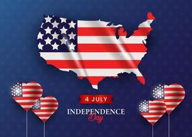 Usa 4th july happy independence day background vector