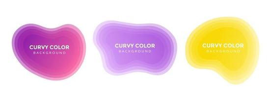 3 Modern liquid abstract blur blob set. vector