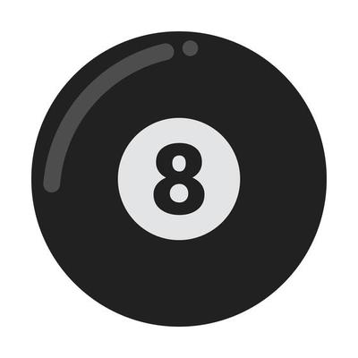 Black billiard ball number 8 Royalty Free Vector Image