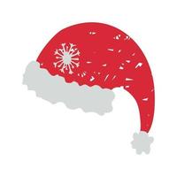 Vector colorful illustration of red santa hat isolated on white background