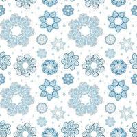 Vector modern seamless pattern with colorful hand draw illustration of snowflakes. Use it for wallpaper, textile print, fills, web page, surface textures, wrapping paper, design of presentation