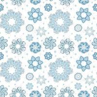 Vector modern seamless pattern with colorful hand draw illustration of snowflakes. Use it for wallpaper, textile print, fills, web page, surface textures, wrapping paper, design of presentation