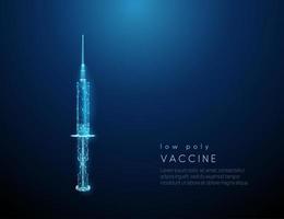 Abstract  low poly style vaccine in syringe. vector