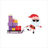 Santa Claus Character Merry Christmas Vector Template Design Illustration