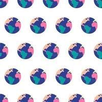 Seamless pattern with planet Earth. World symbol vector