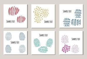 Set of 6 creative covers or universal cards vector