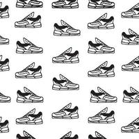 Seamless pattern with sneakers vector