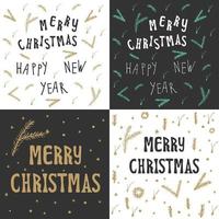 Merry Christmas and Happy New Year greeting card vector