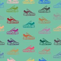 Seamless pattern with sneakers vector