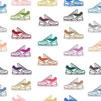 Seamless pattern with sneakers vector