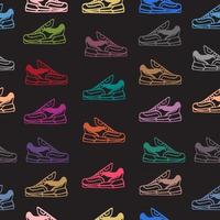 Seamless pattern with sneakers vector