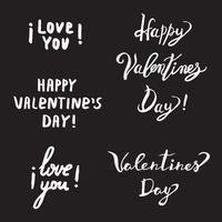 Hand drawn poster with Lettering - Happy Valentines Day. vector