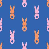 Seamless pattern Easter greeting with bunnies vector