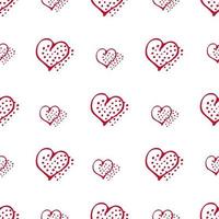 Love seamless pattern romantic doodle hearts vector