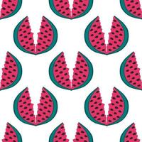 Seamless pattern with juicy fresh watermelons vector