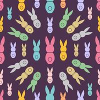 Seamless pattern Easter greeting with bunnies vector