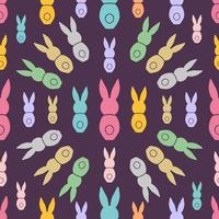 Seamless pattern Easter greeting with bunnies vector