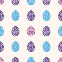 Seamless pattern with hand drawn easter eggs vector
