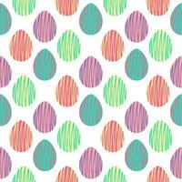 Seamless pattern with hand drawn easter eggs vector