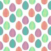 Seamless pattern with hand drawn easter eggs vector