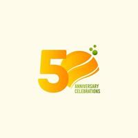 Celebración del aniversario de 50 años, ilustración de diseño de plantilla de vector naranja